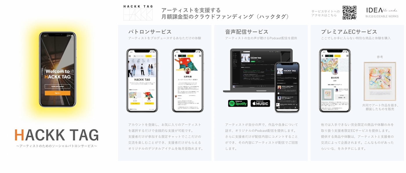ソーシャルパトロンサービス 「HACKK TAG」